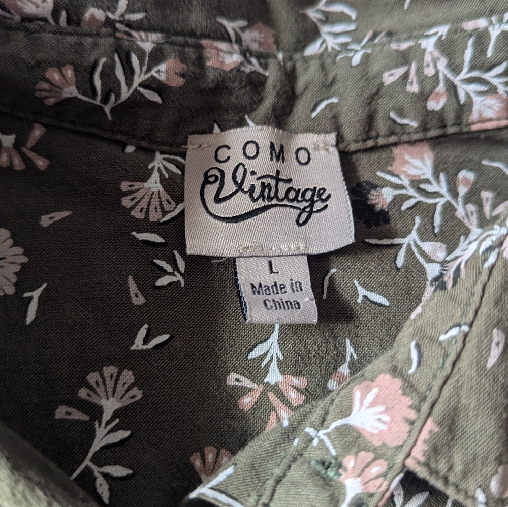 2pc Floral Boxy Cropped Button Down Shirts - Picture 9 of 9